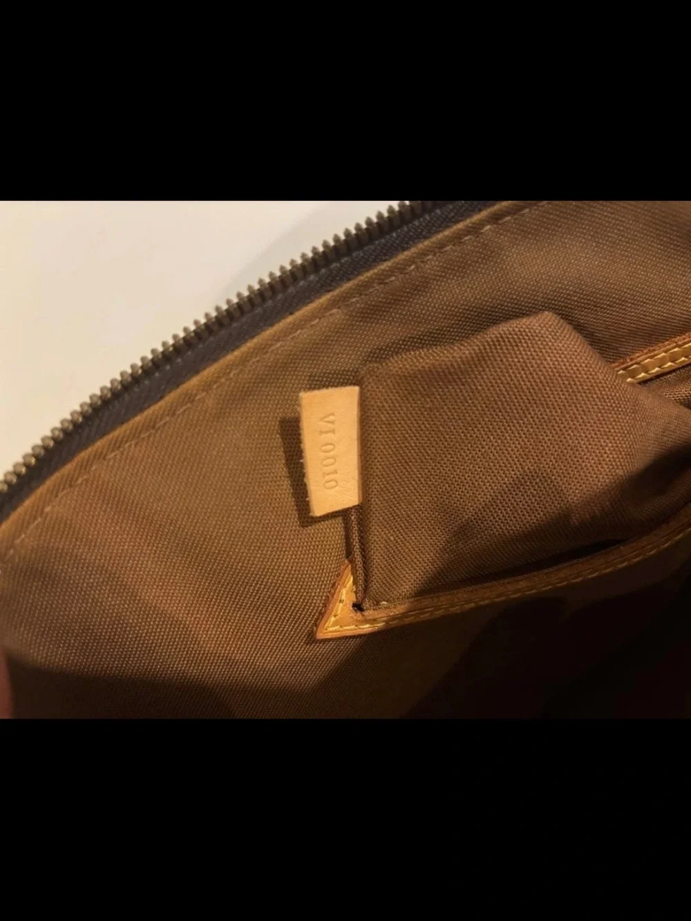 Louis Vuitton Monogram Alma Satchel in Brown with Red Trim